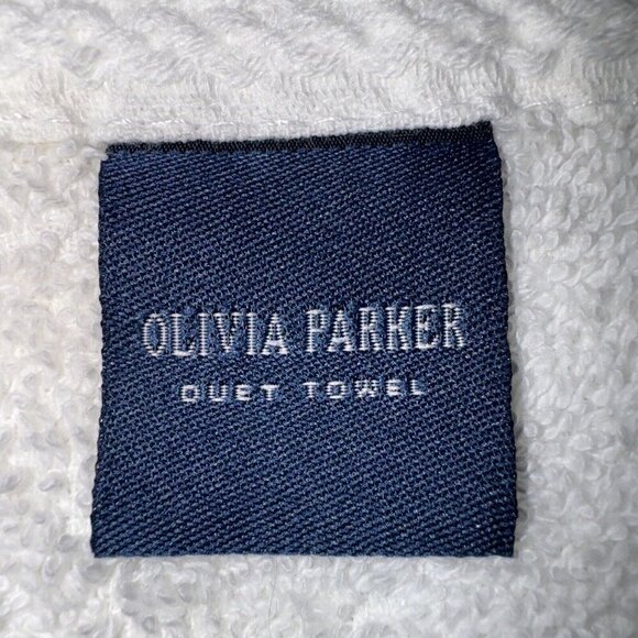 Olivia Parker washcloth Set white solid cotton square Duet Towel - Picture 3 of 7